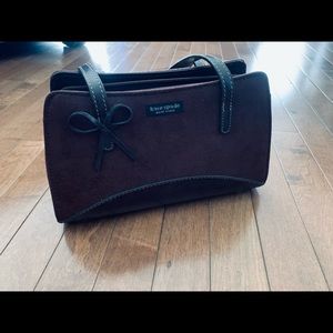 Small chocolate brown suede purse